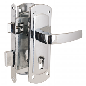 Замок врезной АЛЛЮР ЗВ4-1/55A AC хром автомат ДЛЯ КАЛИТОК без ц/мех.