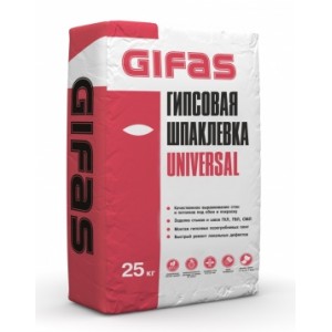 Шпаклевка гипсовая UNIVERSAL, GIFAS, 25 кг
