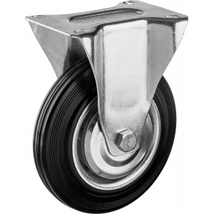 Колесо неповоротное 160мм, г/п 145кг резина/мет., игольч.подшипник, Зубр Профессионал