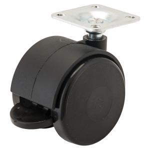 Опора колесная на площадке 50мм, с фиксатором