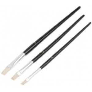Кисти художественные, натуральная щетина, деревянная ручка, плоские, набор 3 шт арт.01525