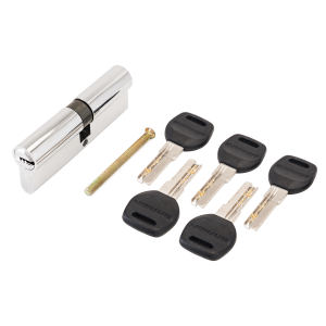 Цилиндровый механизмАЛЛЮР HD F 70-5К CP (25х10х35) (30x40) хром перф.кл БЛИСТЕР Цилиндровый механизм