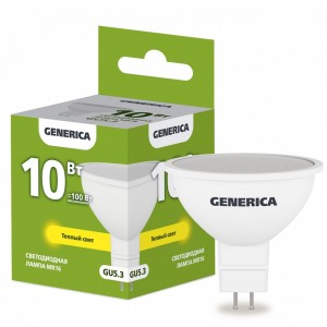 Лампа светодиодная MR16 софит 10Вт 230В 6500К GU5.3 GENERICA