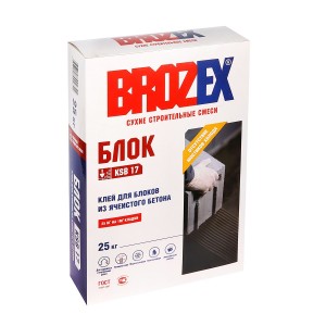 Клей для блоков KSB 17 БЛОК, BROZEX, 25 кг