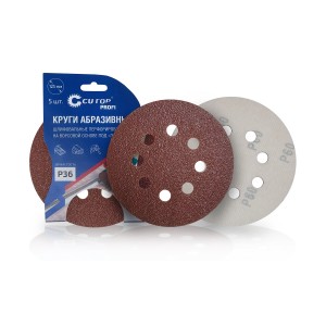 Круг абразивный шлиф. под "липучку" с отв. 125мм Р36, 5шт., Cutop