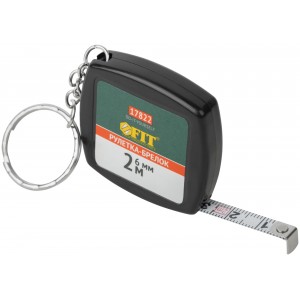 Рулетка-брелок 2м х 6мм, черная квадратная