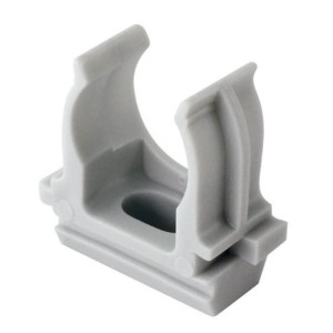 Клипса д/труб 20мм серая