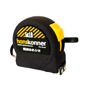 Рулетка 5м, противоударная, мощный магнит, Hanskonner