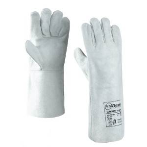 Краги спилковые серые XXL 36см, КРС Standart