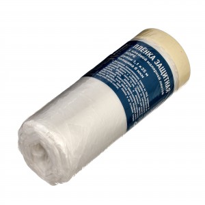 Пленка защит. с клейк.лентой, полиэт., прозрачная 1,1х25м, толщина 8мкм