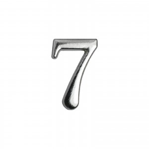Цифра номера квартиры металическая Хром "7"