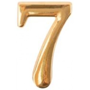 Цифра номера квартиры металическая Золото "7"