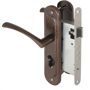 Корпус врез.замка с руч.на планке KIT A7-5555/3 W/B MOS