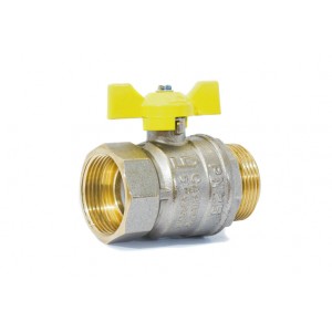 Кран шаровый латунь 1/2", бабочка, вн/нар.